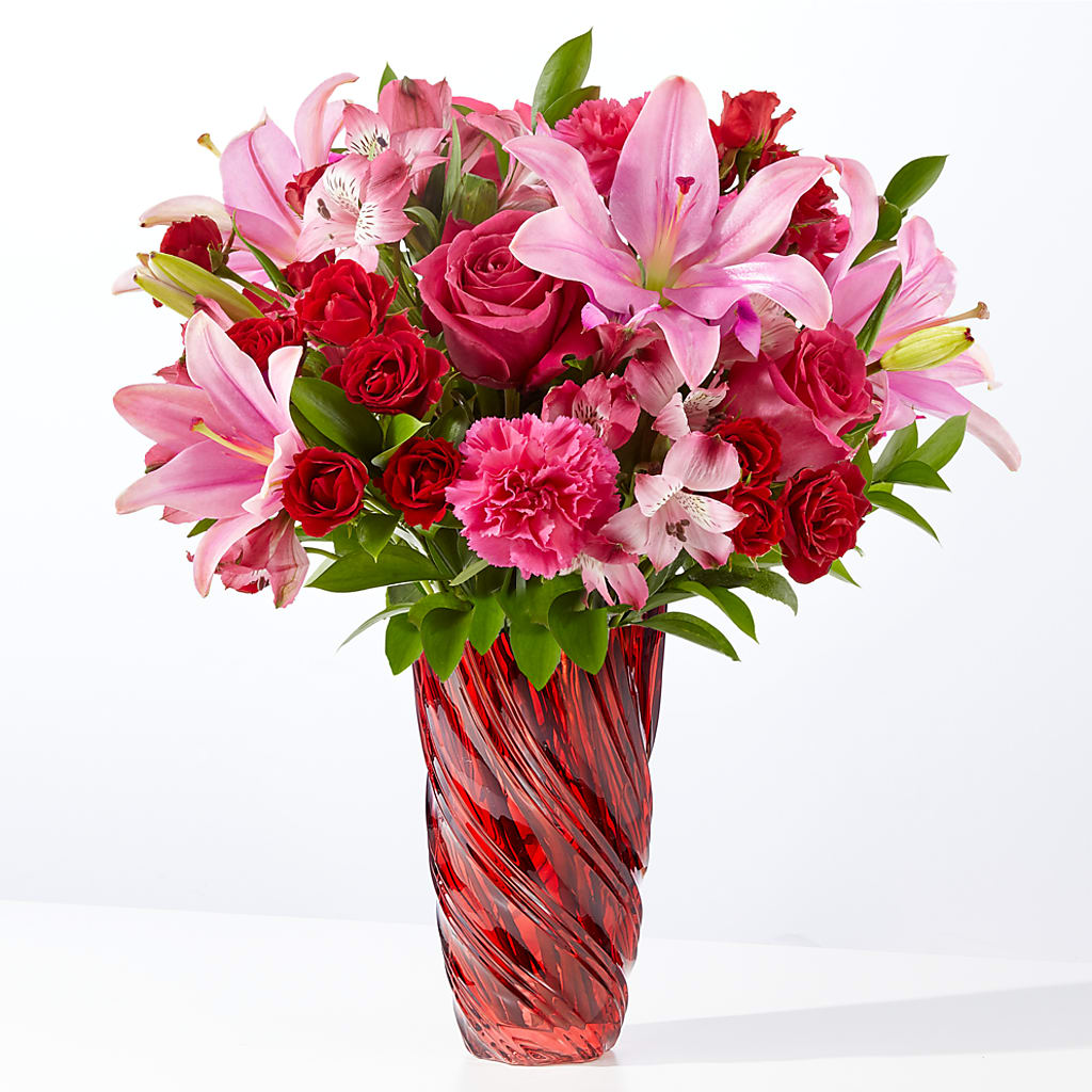 In Love Bouquet with Luxe Swirl Vase – Katarina Floral, Hackettstown NJ