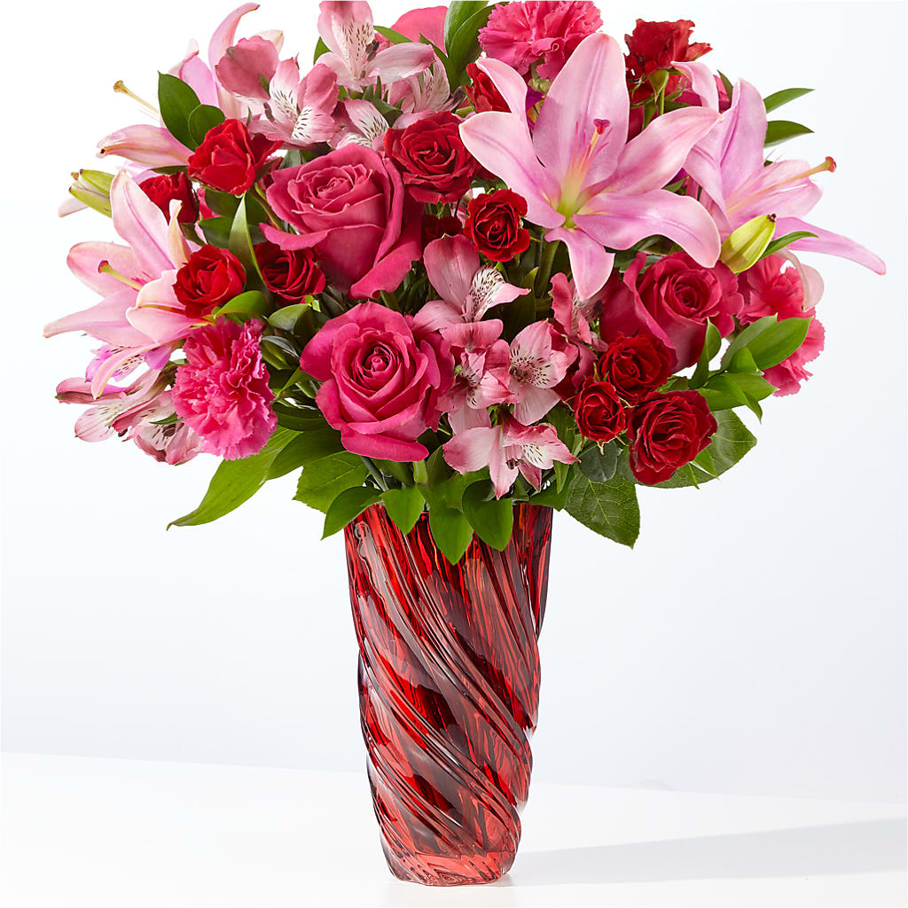 In Love Bouquet with Luxe Swirl Vase – Katarina Floral, Hackettstown NJ