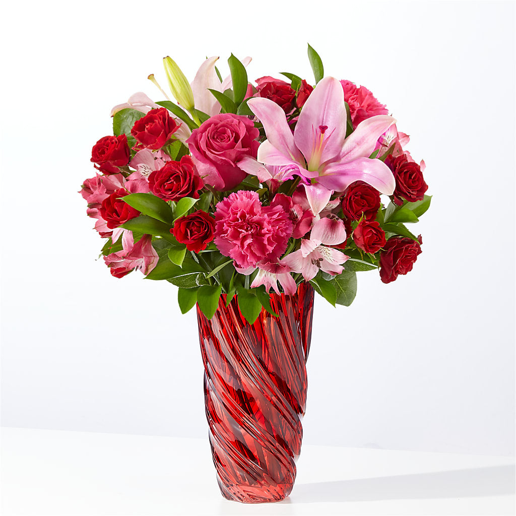 In Love Bouquet with Luxe Swirl Vase – Katarina Floral, Hackettstown NJ