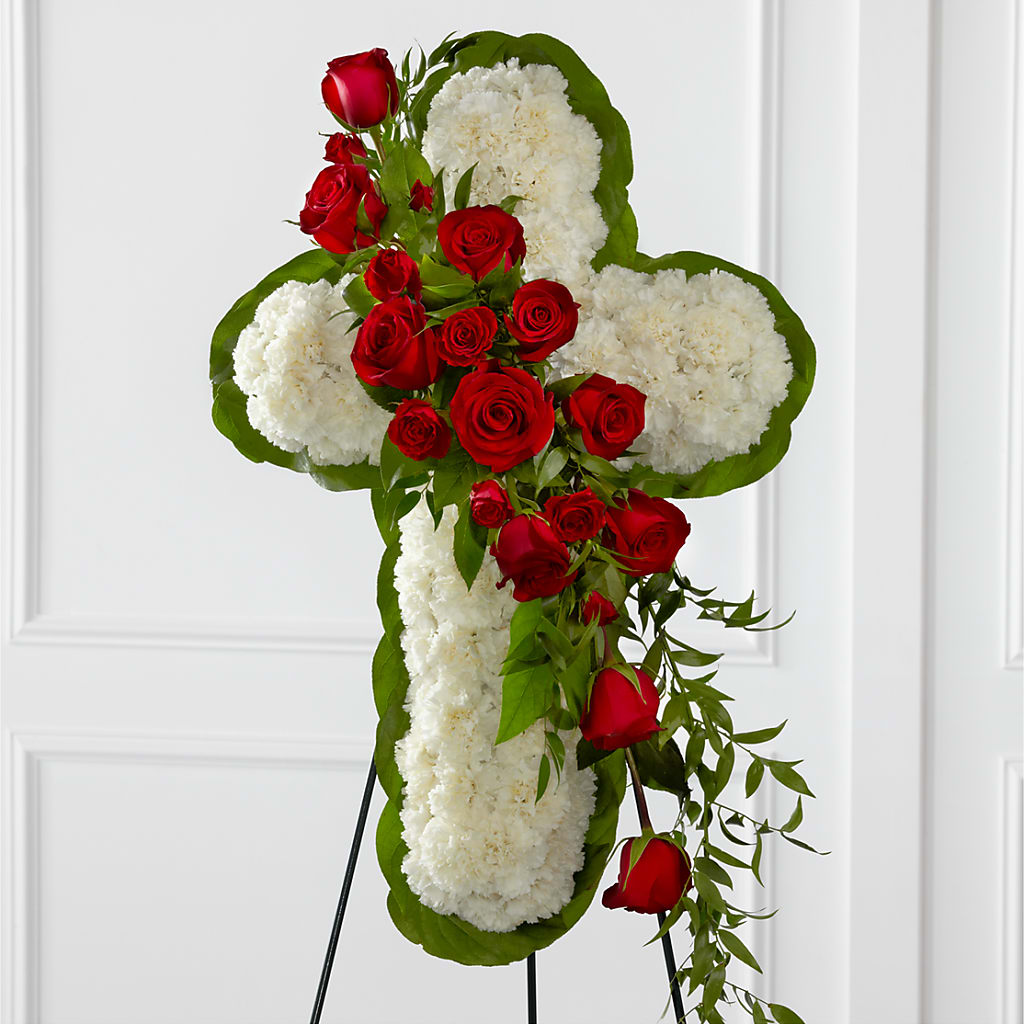 Floral Cross Easel – Katarina Floral, Hackettstown NJ