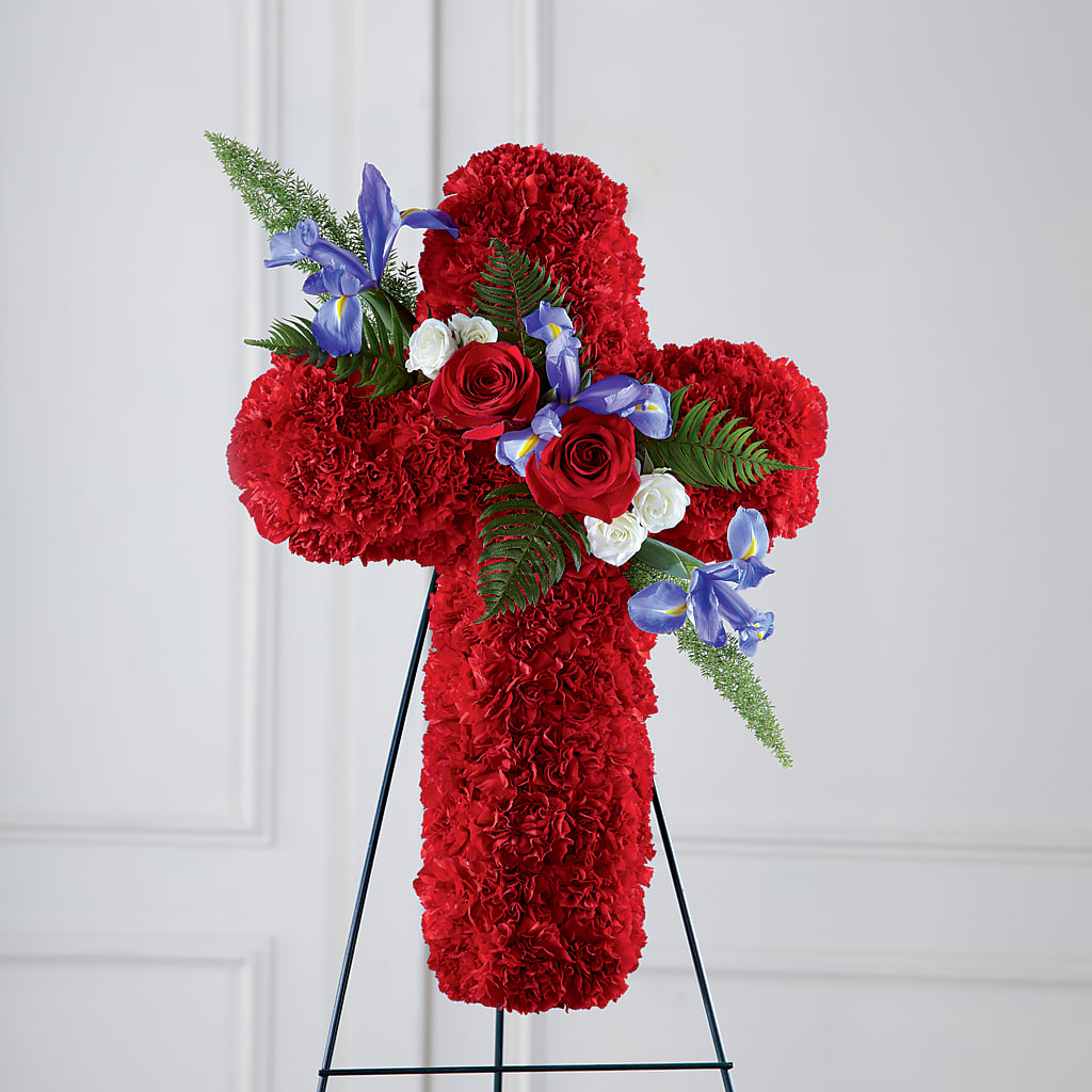 Faithful Hero Floral Cross – Katarina Floral, Hackettstown NJ