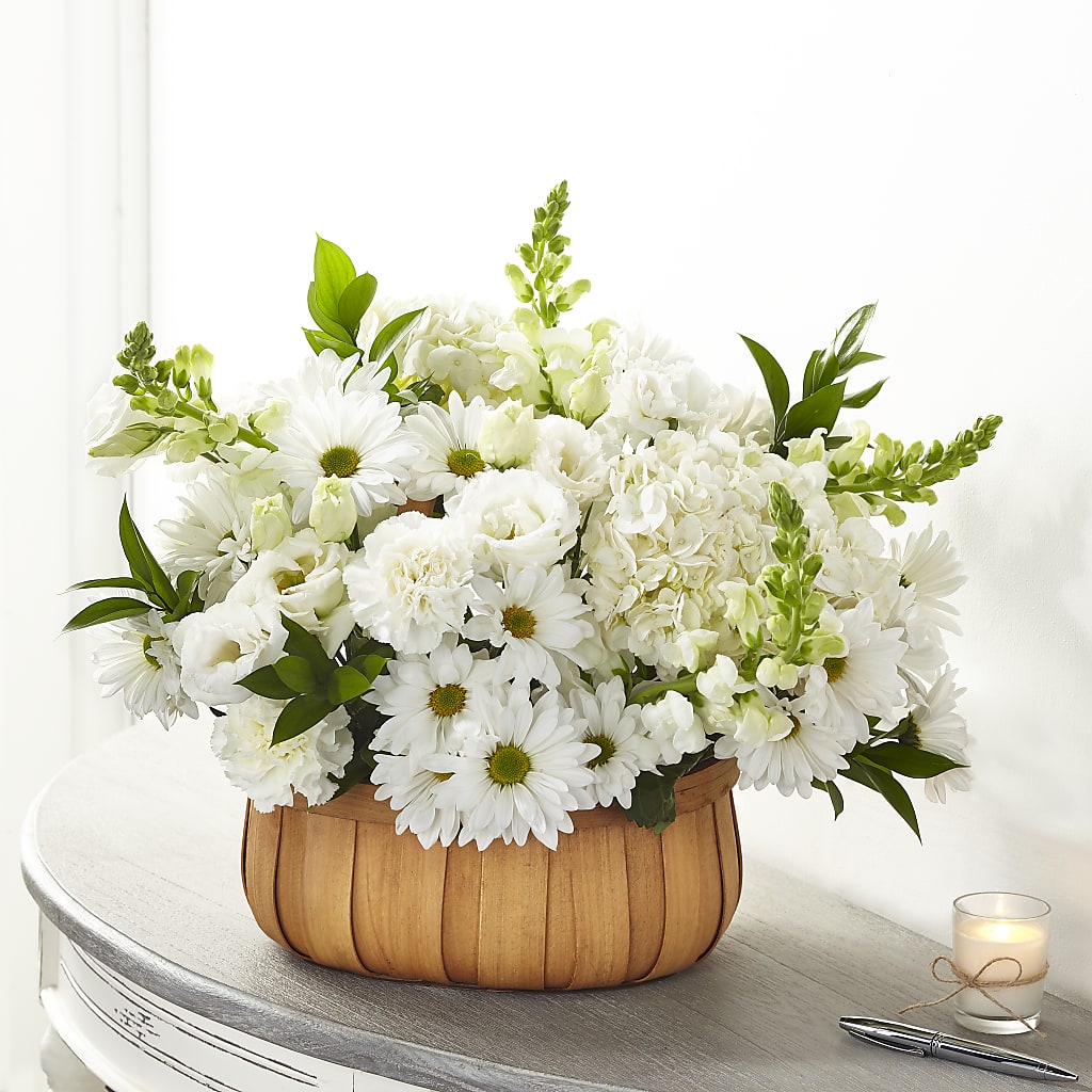 Pure Ivory Basket – Katarina Floral, Hackettstown NJ