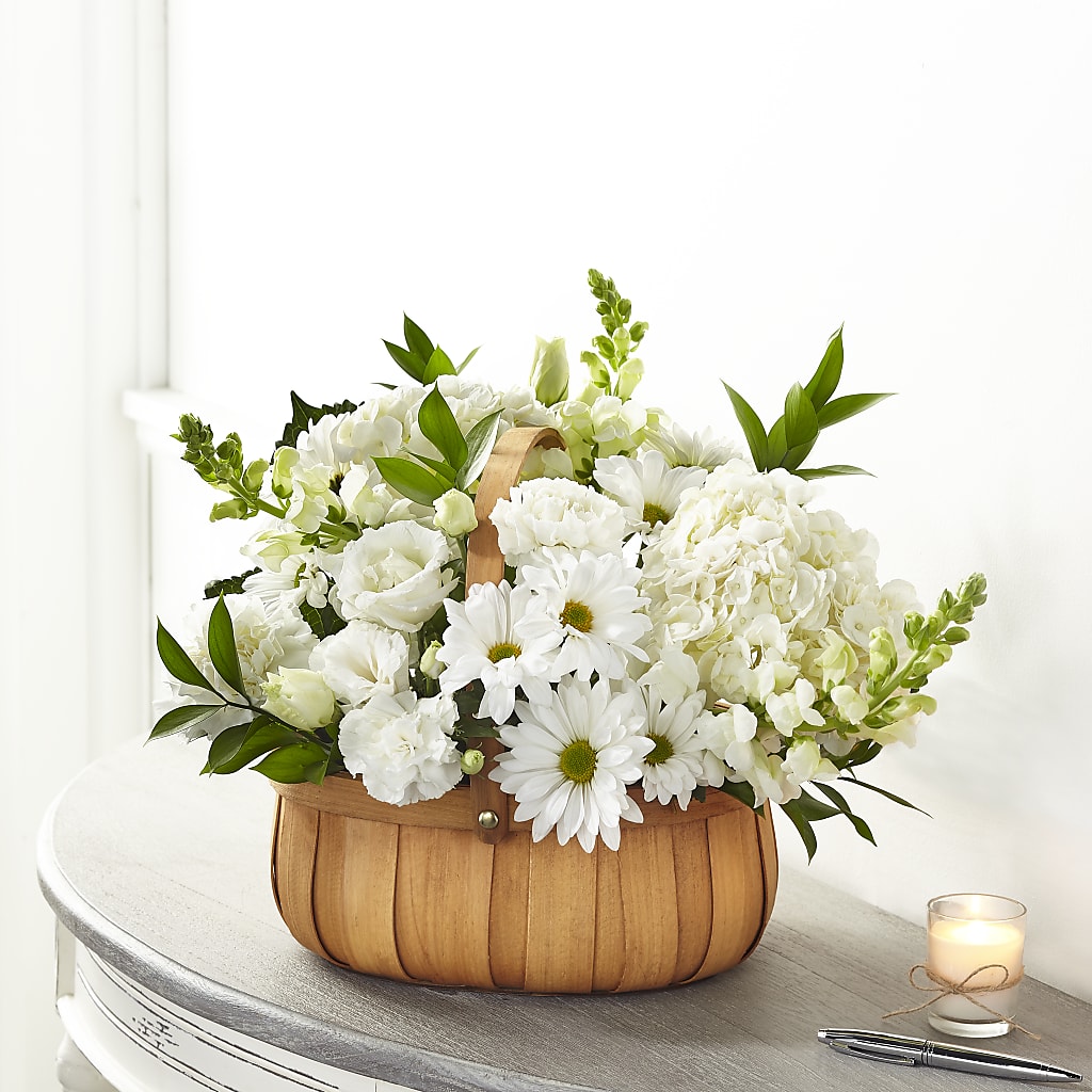 Pure Ivory Basket – Katarina Floral, Hackettstown NJ