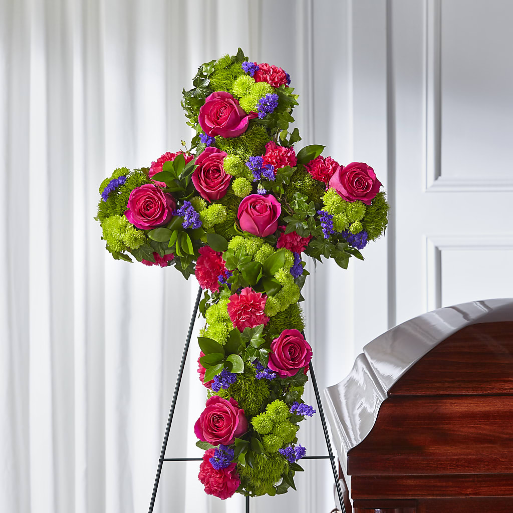 Tribute Rose Floral Cross – Katarina Floral, Hackettstown NJ