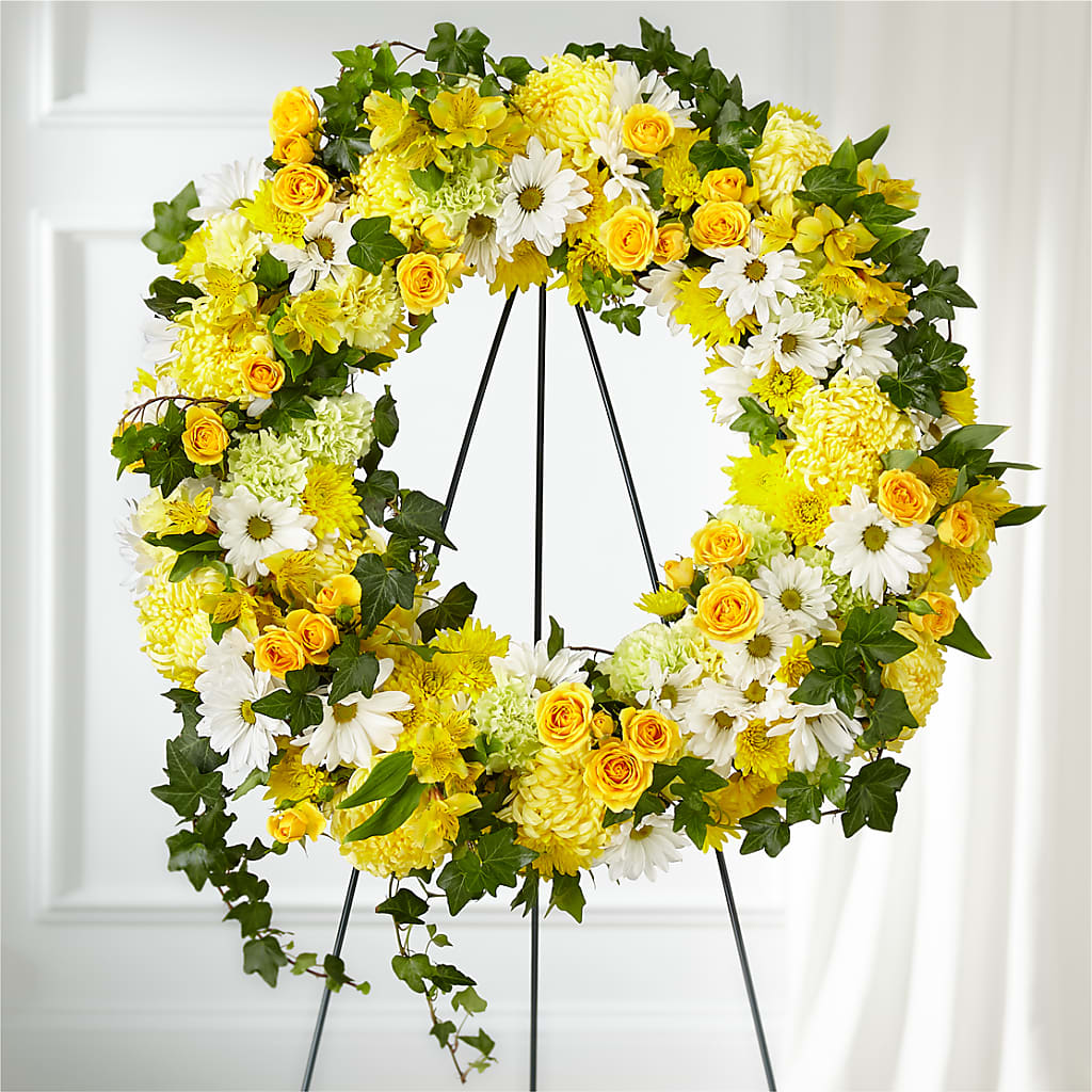 Golden Remembrance Wreath – Katarina Floral, Hackettstown NJ