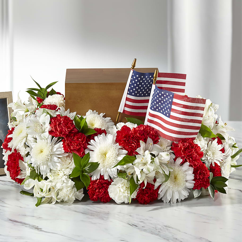 Spirit of Patriotism Cremation Adornment – Katarina Floral, Hackettstown NJ