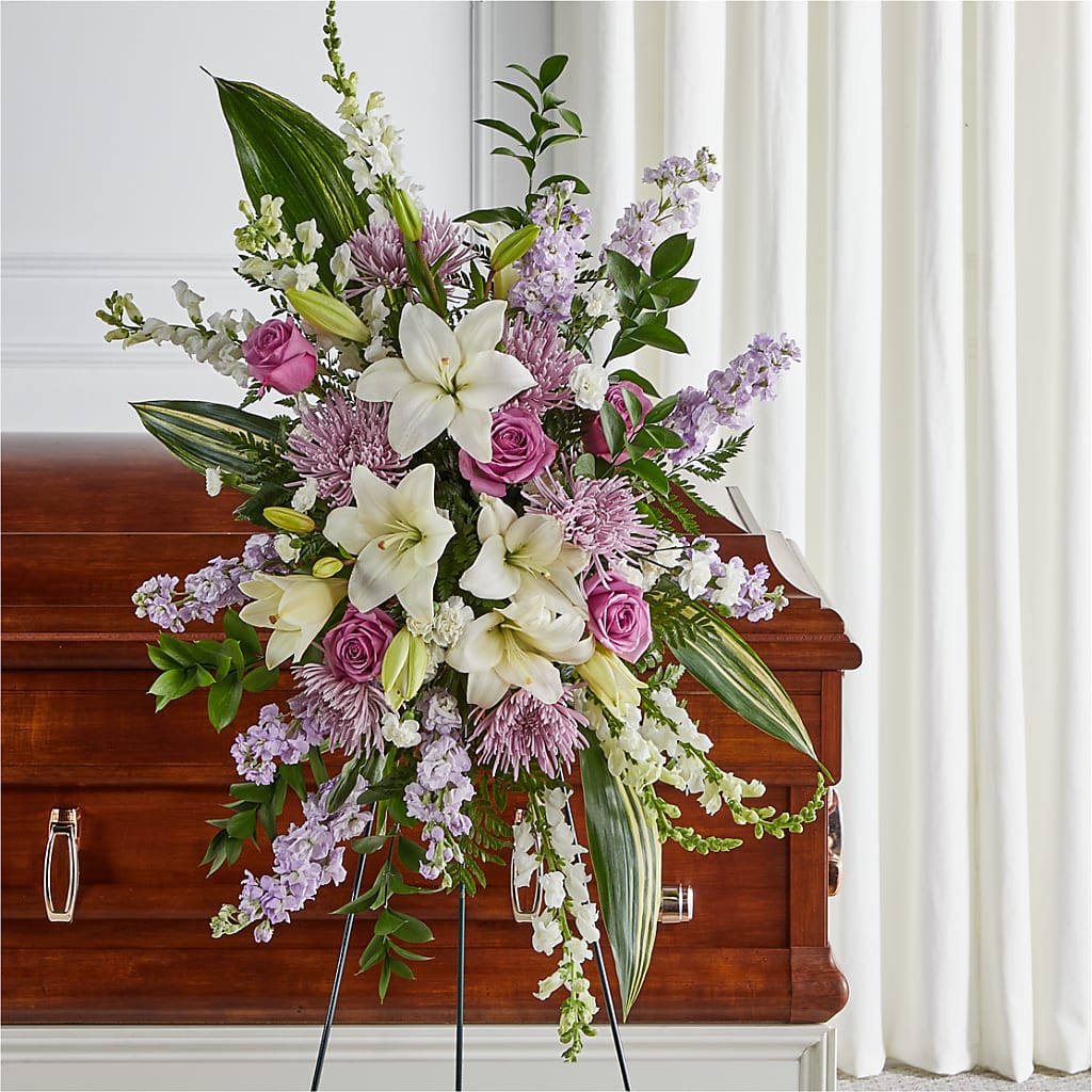Grateful Hearts Standing Spray – Katarina Floral, Hackettstown NJ