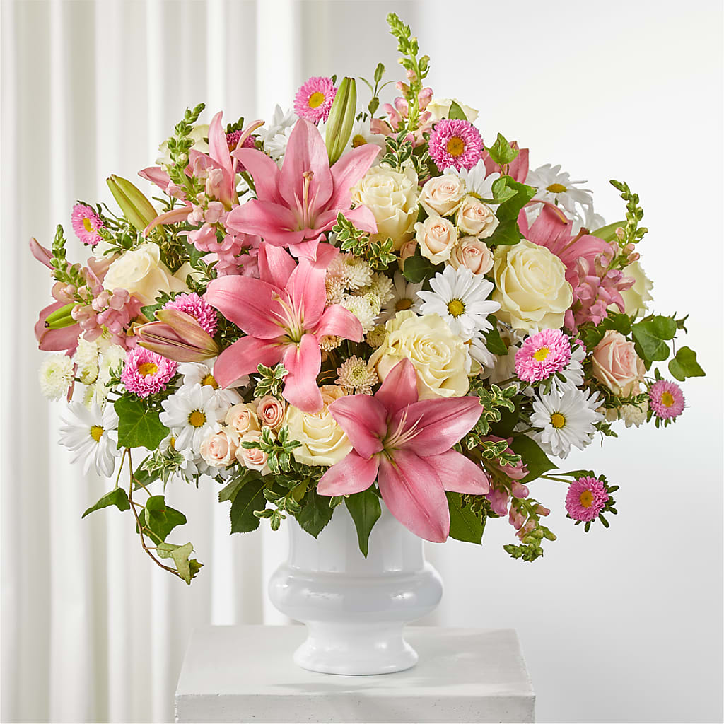 Empathetic Blooms Urn Arrangement – Katarina Floral, Hackettstown NJ