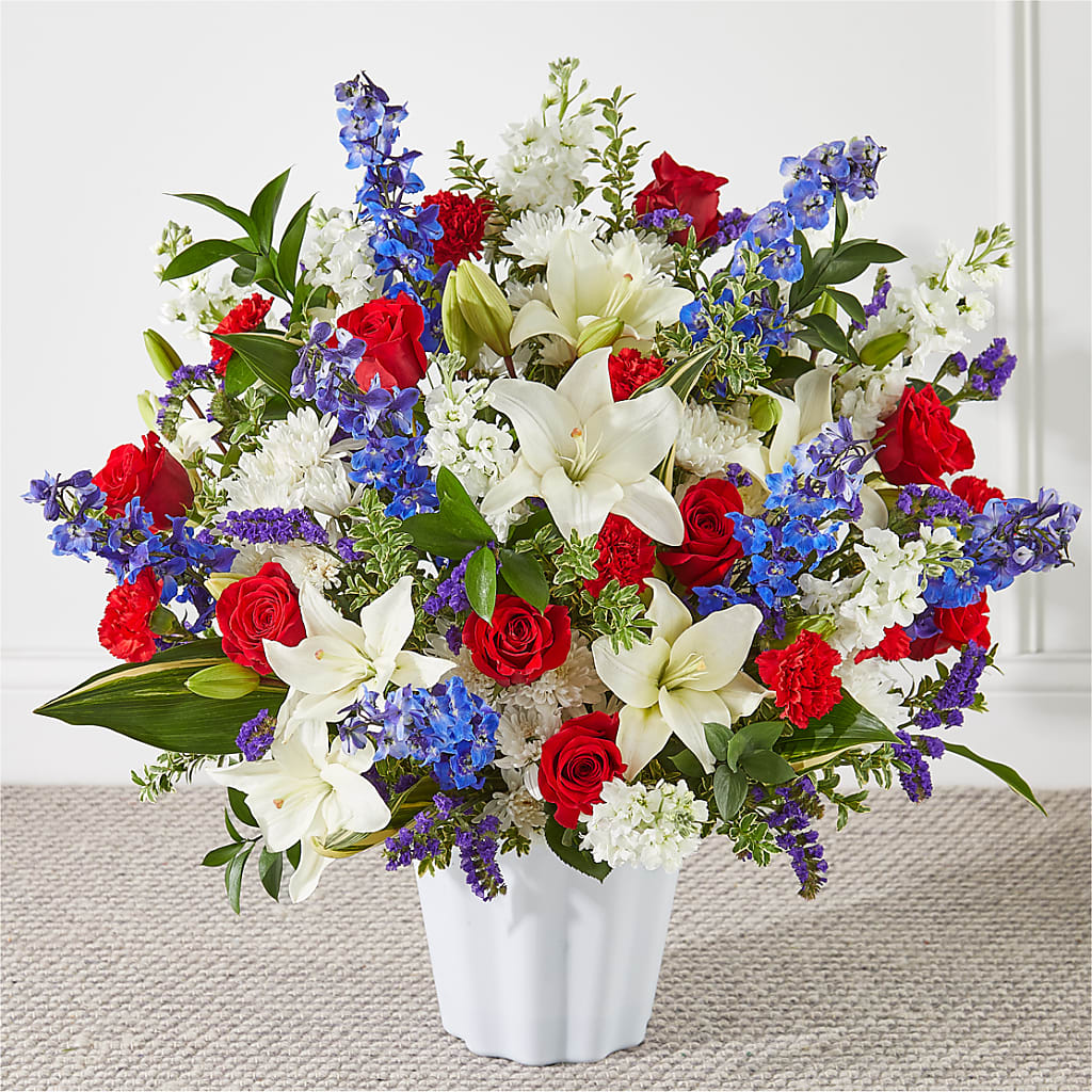Consoled Floor Basket – Katarina Floral, Hackettstown NJ