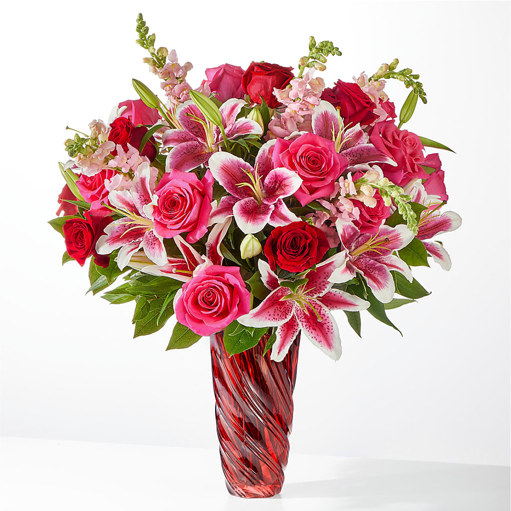 Always You Bouquet with Luxe Swirl Vase – Katarina Floral, Hackettstown NJ