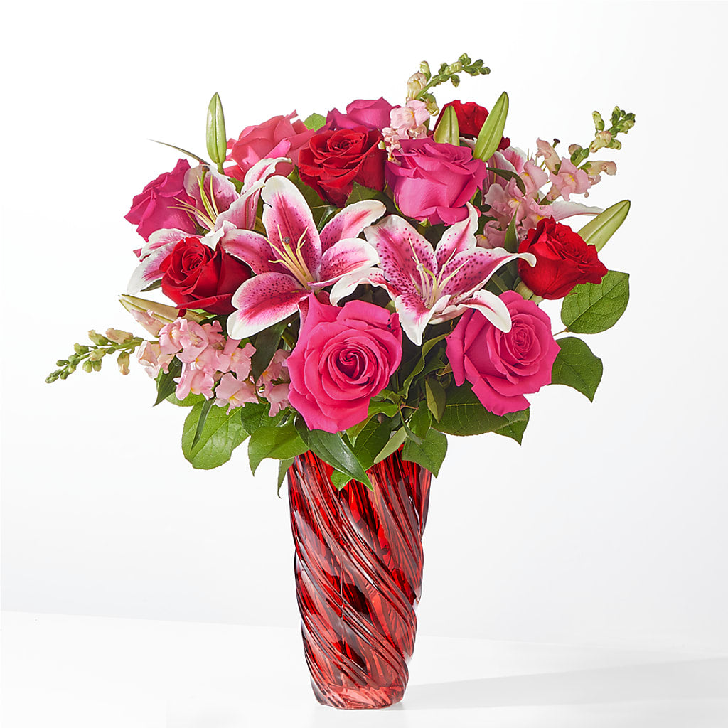Always You Bouquet with Luxe Swirl Vase – Katarina Floral, Hackettstown NJ