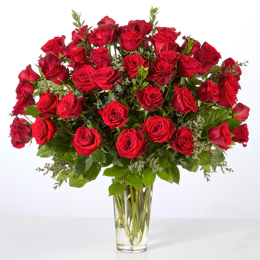 Forever Yours Fifty Stem Red Rose Bouquet – Katarina Floral, Hackettstown NJ
