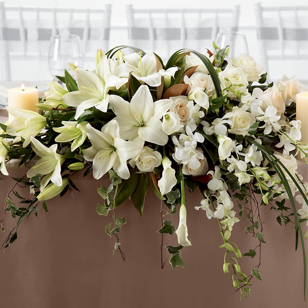 White Linen Arrangement – Katarina Floral, Hackettstown NJ