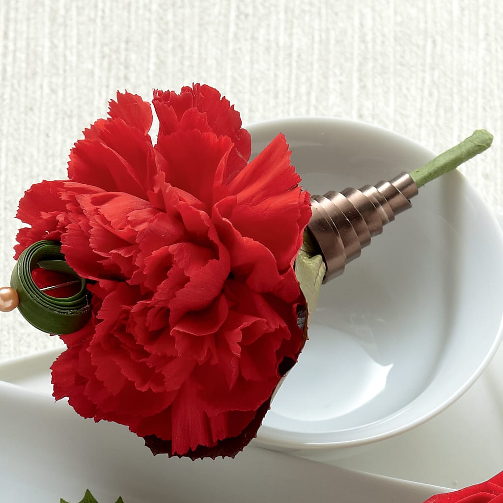 Red Carnation Boutonniere – Katarina Floral, Hackettstown NJ
