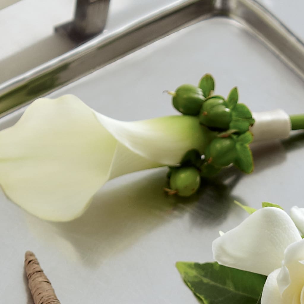 White Calla Boutonniere – Katarina Floral, Hackettstown NJ