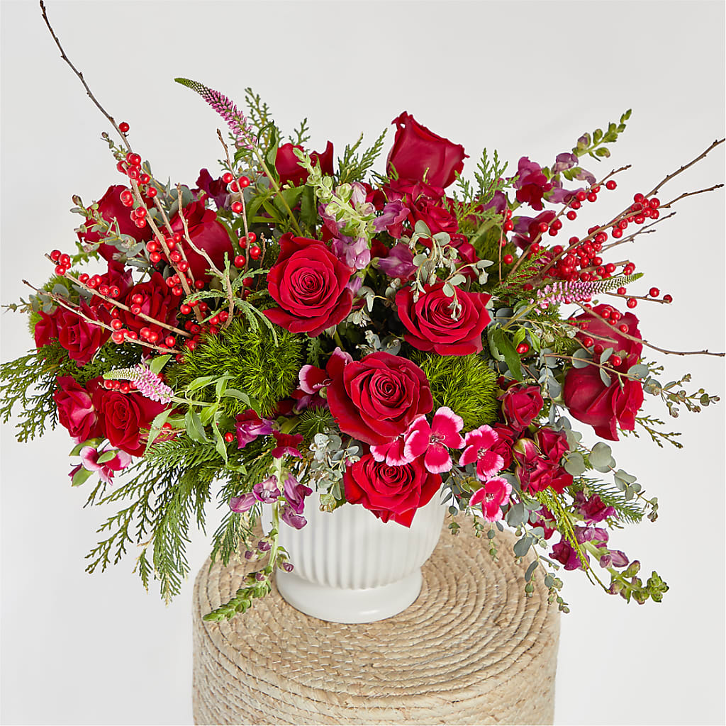Big Red Bow Bouquet –  Katarina Floral, Hackettstown NJ