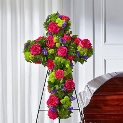 Tribute Rose Floral Cross –  Katarina Floral, Hackettstown NJ