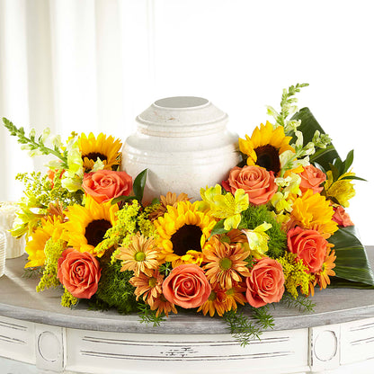 Faithful Sunflower Cremation Adornment –  Katarina Floral, Hackettstown NJ
