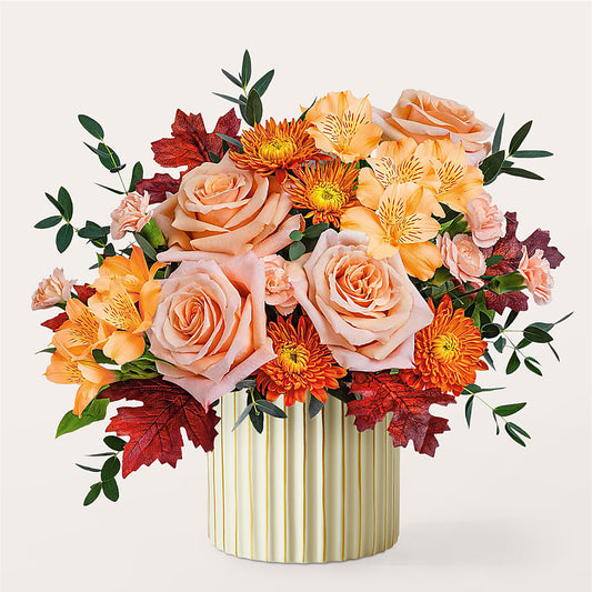 Spiced Latte Bouquet with Ivory Vase –  Katarina Floral, Hackettstown NJ