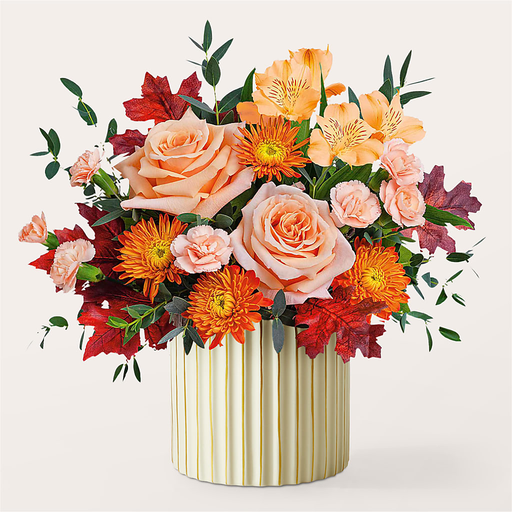 Spiced Latte Bouquet with Ivory Vase –  Katarina Floral, Hackettstown NJ