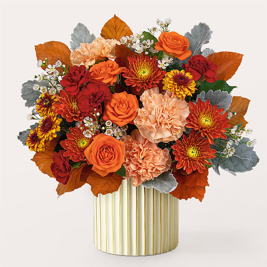 Merlot Bouquet with Ivory Vase –  Katarina Floral, Hackettstown NJ